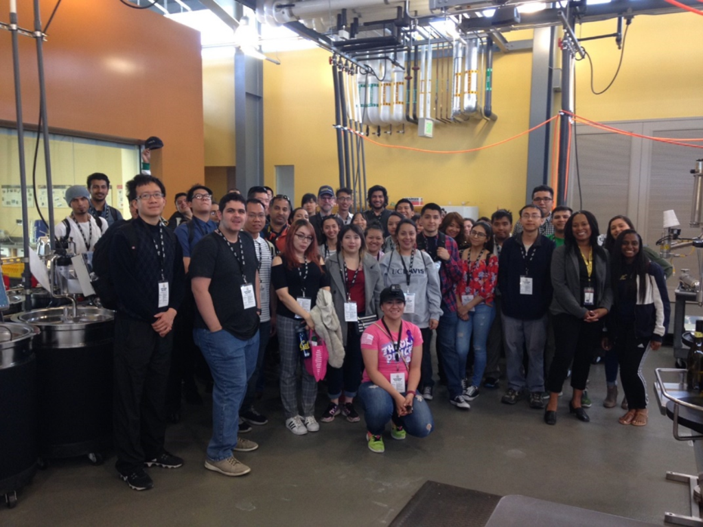 Prospective students from St. Helena High School visit the UC Davis LEED Platinum Teaching and Research Winery 